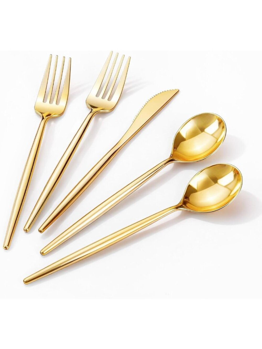 90Pcs Gold Disposable Plastic Cutlery Set - Heavy Duty Utensils for Parties